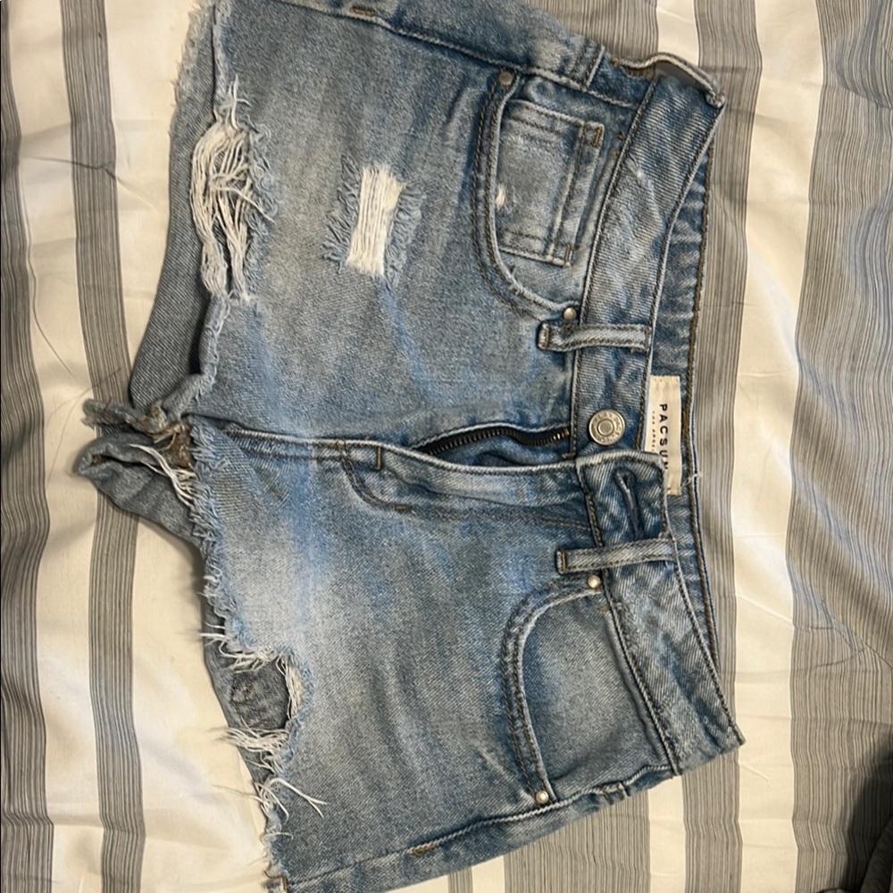 PacSun Blue Jean Shorts Distressed Vintage Style